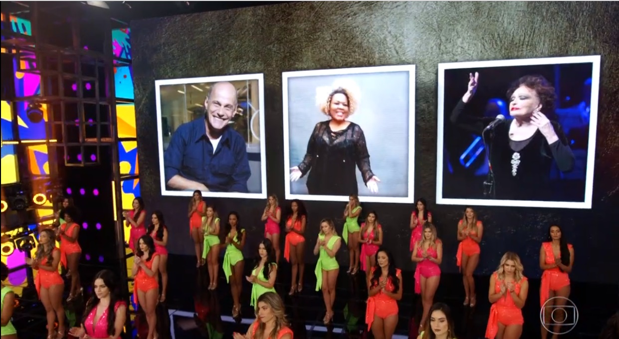Domingão do Faustão presta homenagem ao Boechat, Deise e Bibi Ferreira (Reprodução: TV Globo)