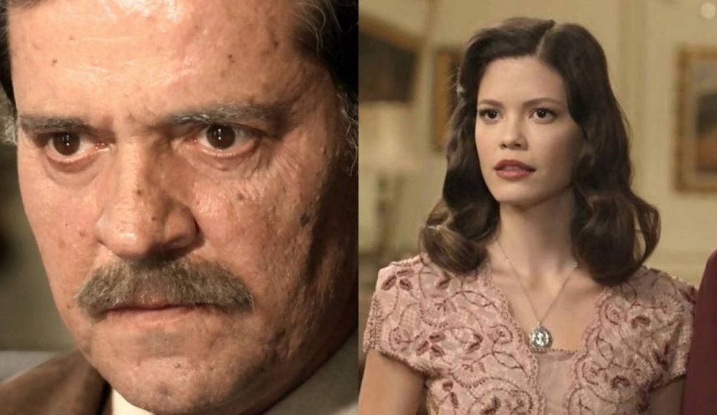 Eugenio (Felipe Camargo) e Julia (Vitoria Strada) de Espelho da Vida