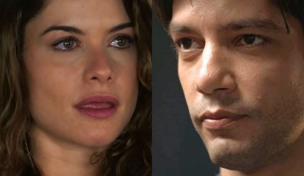Isabel (Alinne Moraes) e Felipe (Patrick Sampaio) de Espelho da Vida