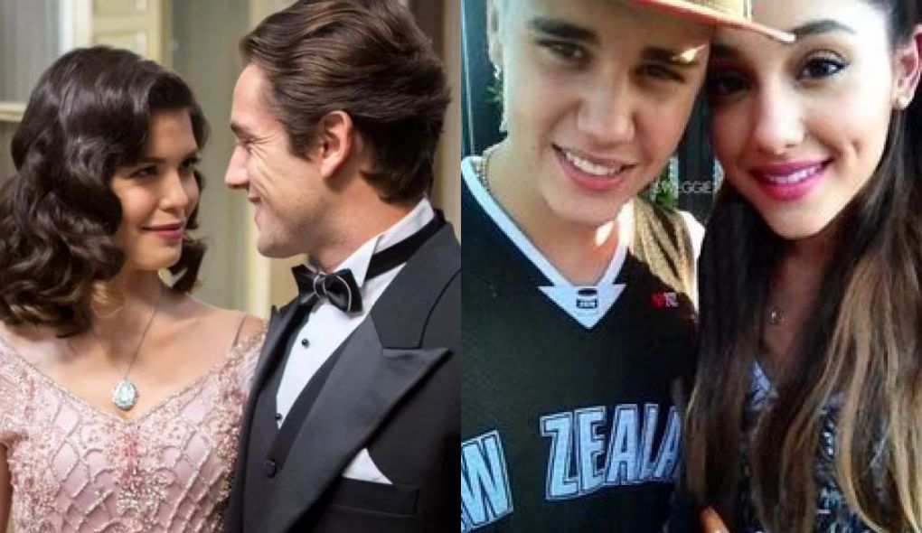 Julia (Vitoria Strada), Danilo (Rafael Cardoso) de Espelho da Vida e Justin Bieber e Ariana Grande