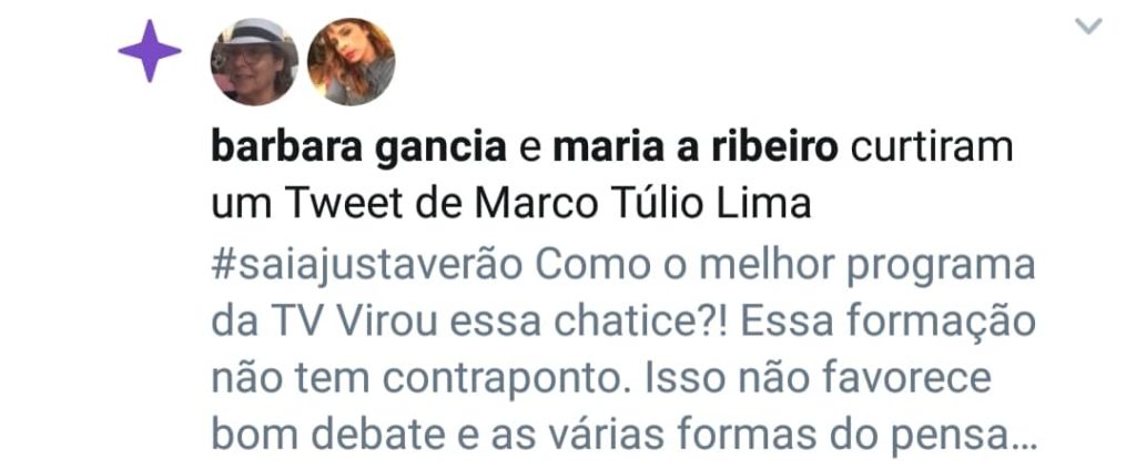 Maria Ribeiro e Barbara Gancia curtiram postagem