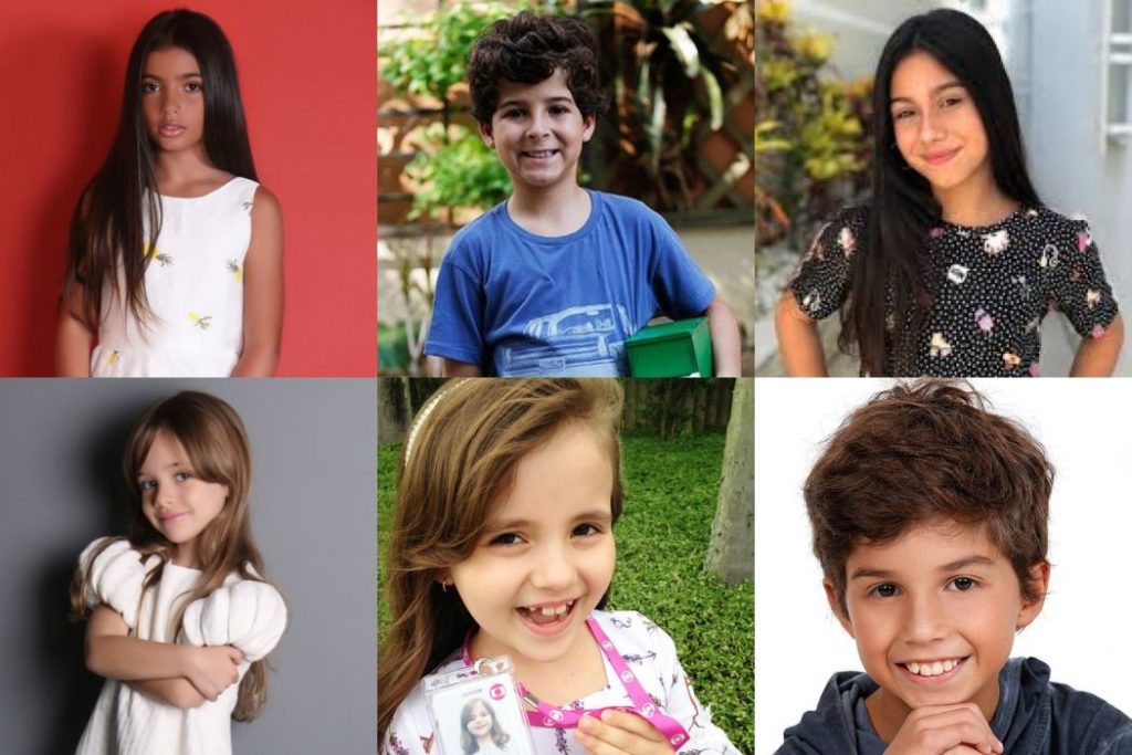 Mirella Sabarense, Luiz Felipe Mello, Manu Fernandes, Maria Clara Baldon, Duda Batista e Leo Scarpa, elenco infanfil de A Dona do Pedaço