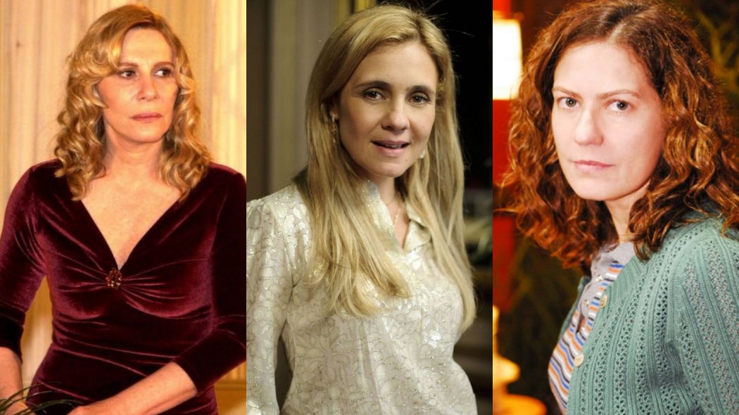 Nazare (Renata Sorrah), Carminha (Adriana Esteves) e Flora (Patricia Pillar), vilas da teledramaturgia