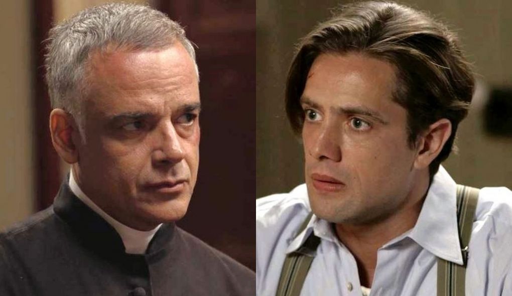Padre Luiz (Angelo Antonio) e Danilo (Rafael Cardoso) de Espelho da Vida