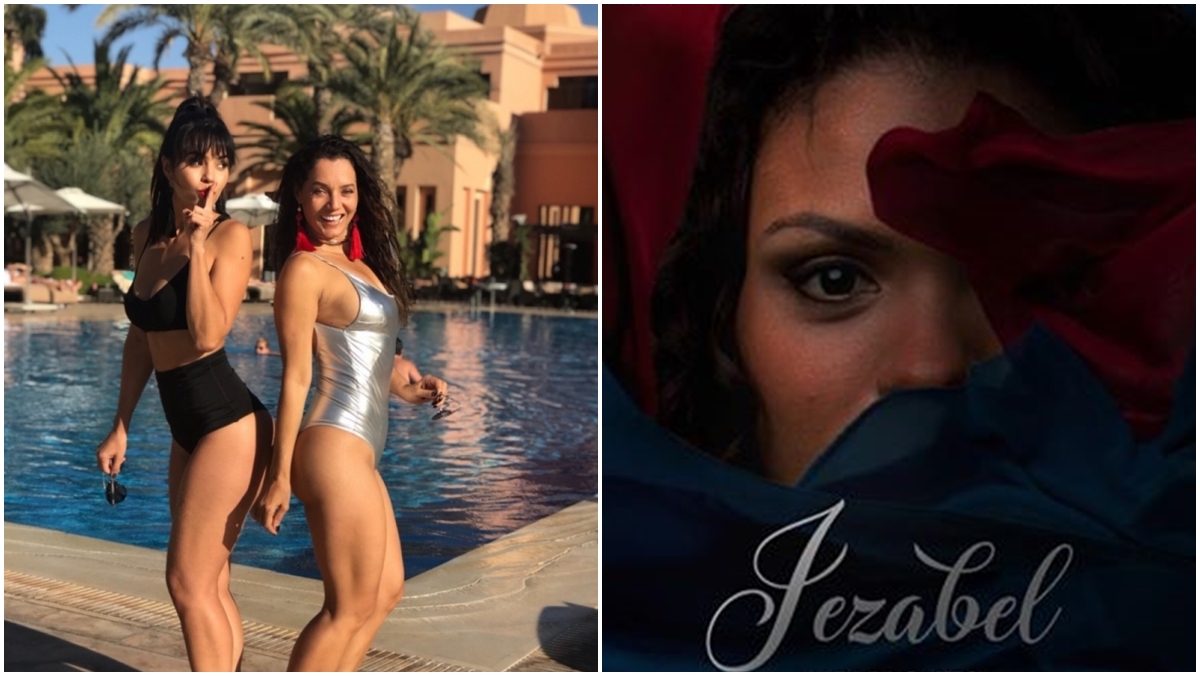 Mônica Carvalho nos bastidores Jezabel (Divulgação)