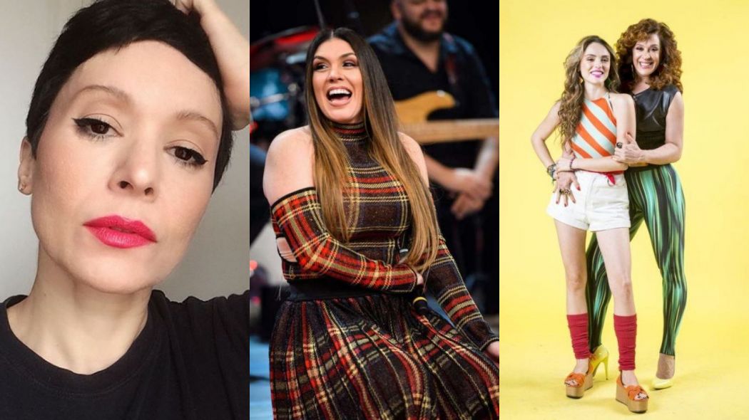Patricia Marx, Simony e Manuzita (Isabelle Drummond) e Lidiane (Claudia Raia) de Verao 90