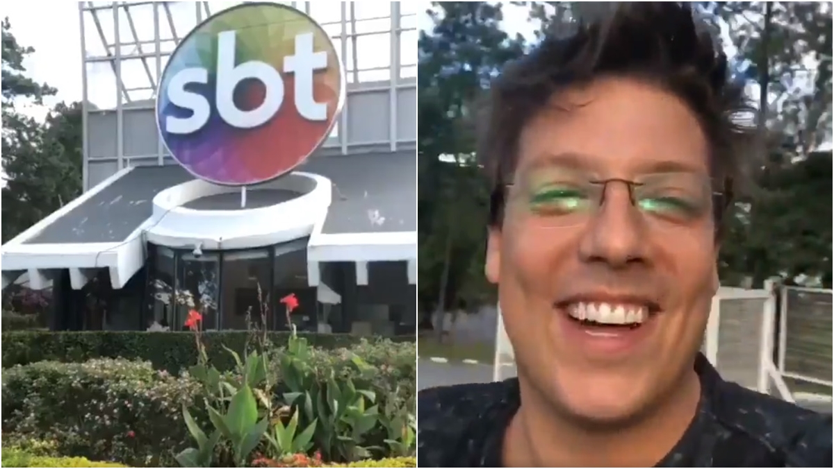 Fábio Porchat na portaria do SBT (Divulgação)