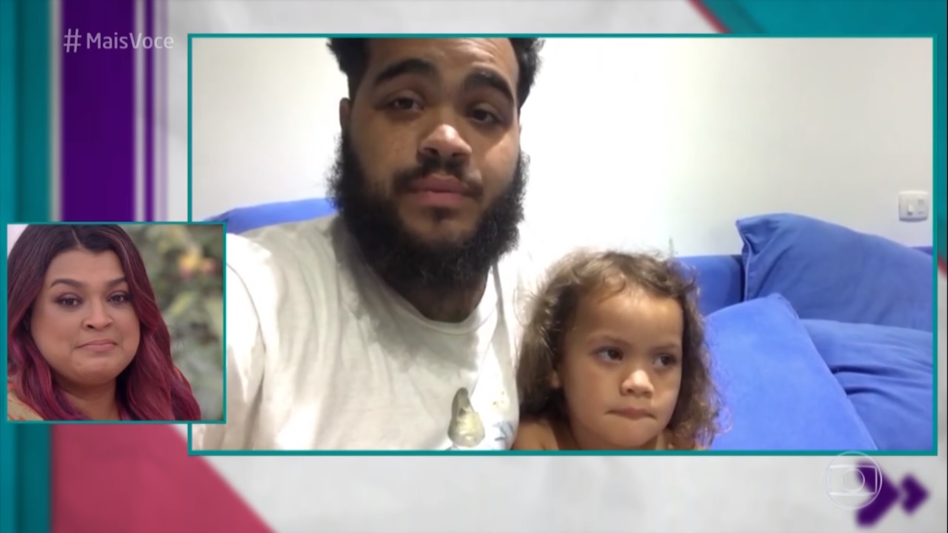 Preta Gil e o filho, Francisco, e a neta, Luz, no Mais Voce