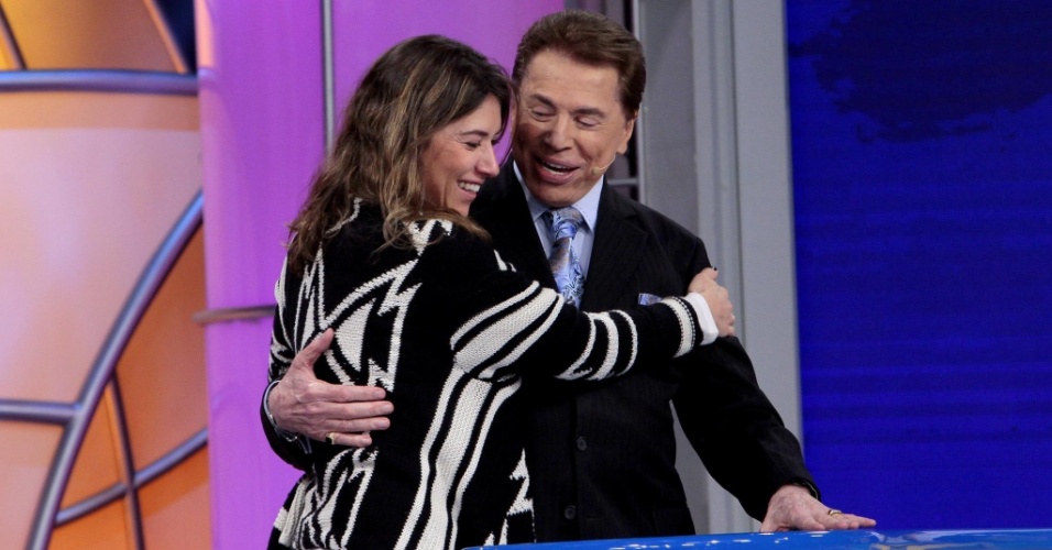 Silvio Santos e a filha Rebeca Abravanel