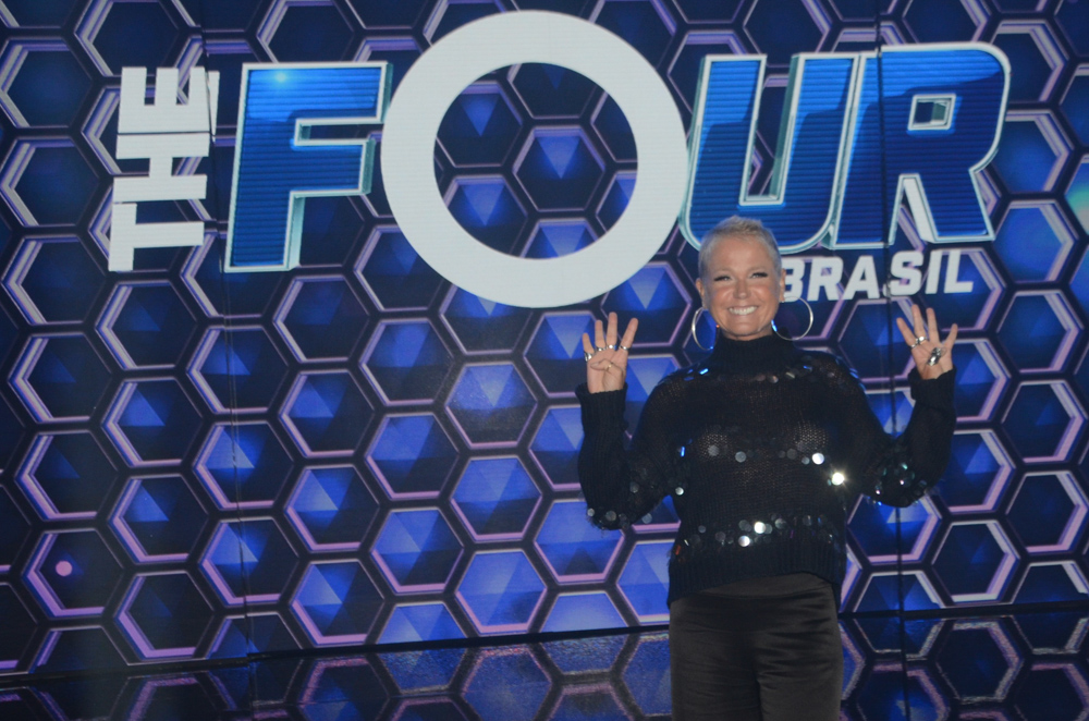Xuxa Meneghel na coletiva do The Four Brasil
