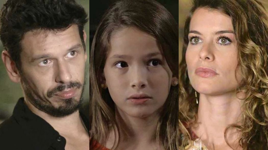 Alain (Joao Vicente de Castro), Priscila (Clara Galinari) e Isabel (Alinne Moraes) de Espelho da Vida