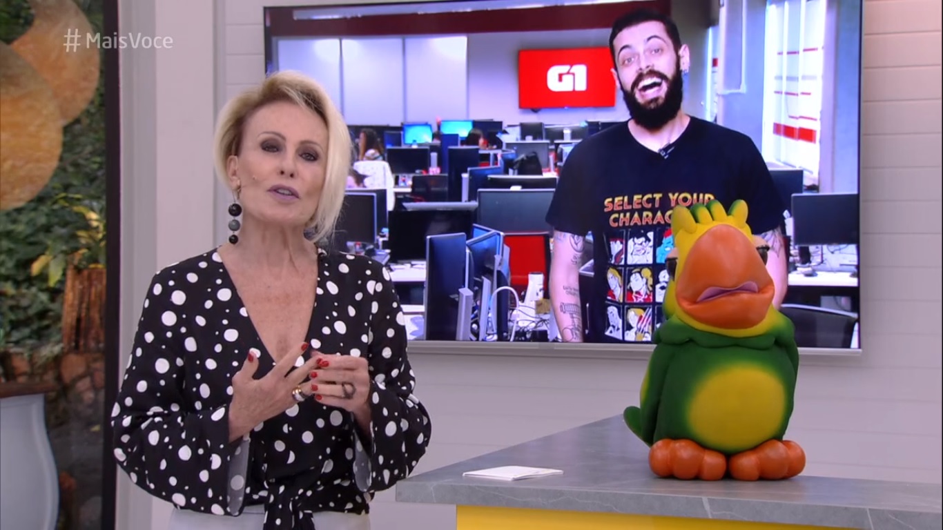 Ana Maria Braga, Louro José e Cauê Fabiano no Mais Você
