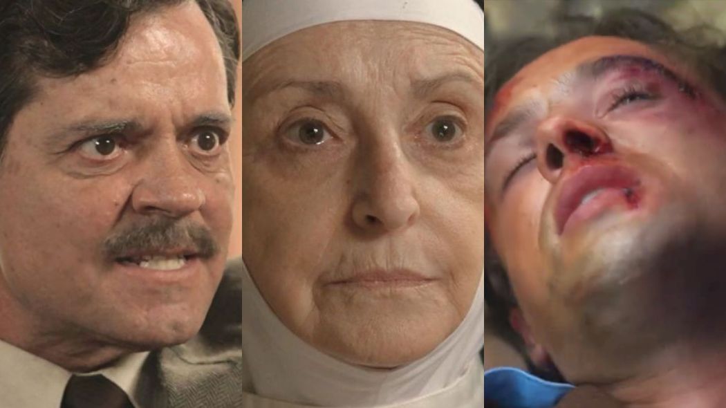 Eugenio (Felipe Camargo), madre Joana (Ana Lucia Torre) e Danilo (Rafael Cardoso) de Espelho da Vida