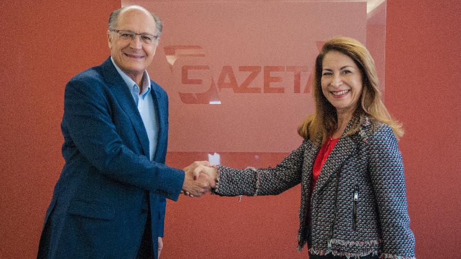 Geraldo Alckmin e Marinês Rodrigues na TV Gazeta