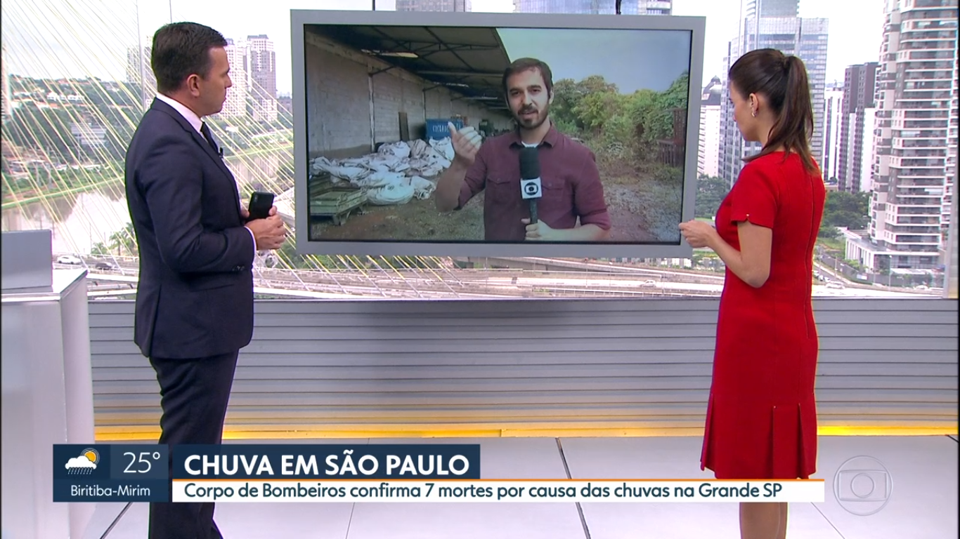 Globo fez cobertura em SP sobre forte chuva que atingiu a capital