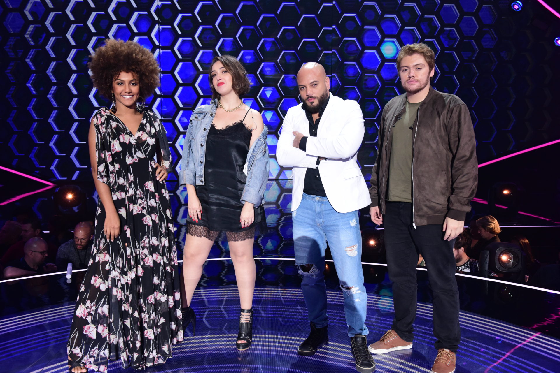 Nega, Vivian Lemos, Ivan Lima e Leo Mahuad, finalistas do The Four Brasil (Divulgação/ Record TV)