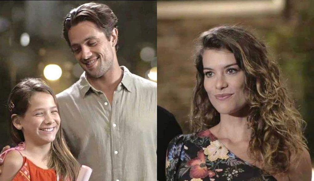 Priscila (Clara Galinari), Daniel (Rafael Cardoso) e Isabel (Alinne Moraes) de Espelho da Vida