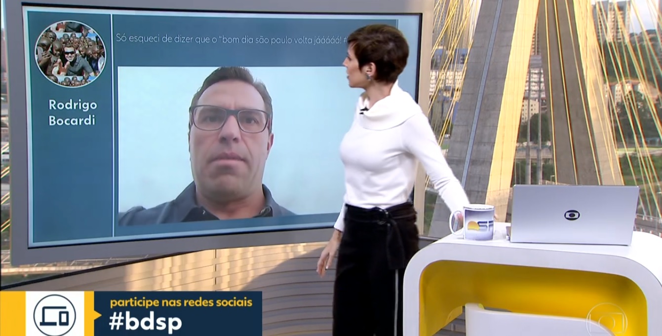 Rodrigo Bocardi e Gloria Vanique no Bom Dia SP