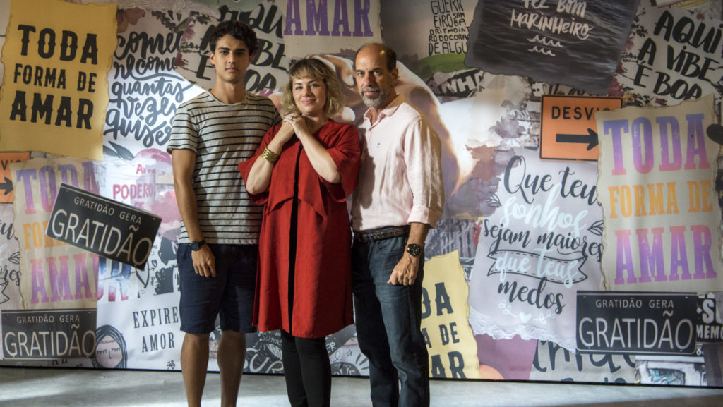 Regina (Karine Teles), Max (Roberto Bomtempo) e Guga (Pedro Alves), de Malhação: Toda Forma de Amar