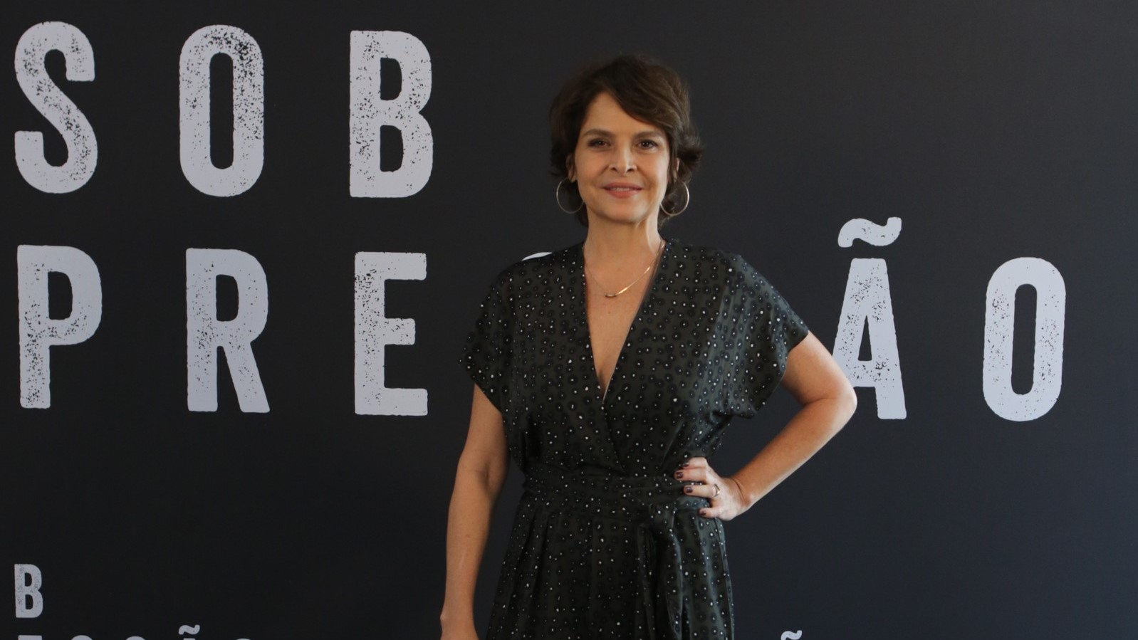 Drica Moraes no lançamento da terceira temporada de Sob Pressão