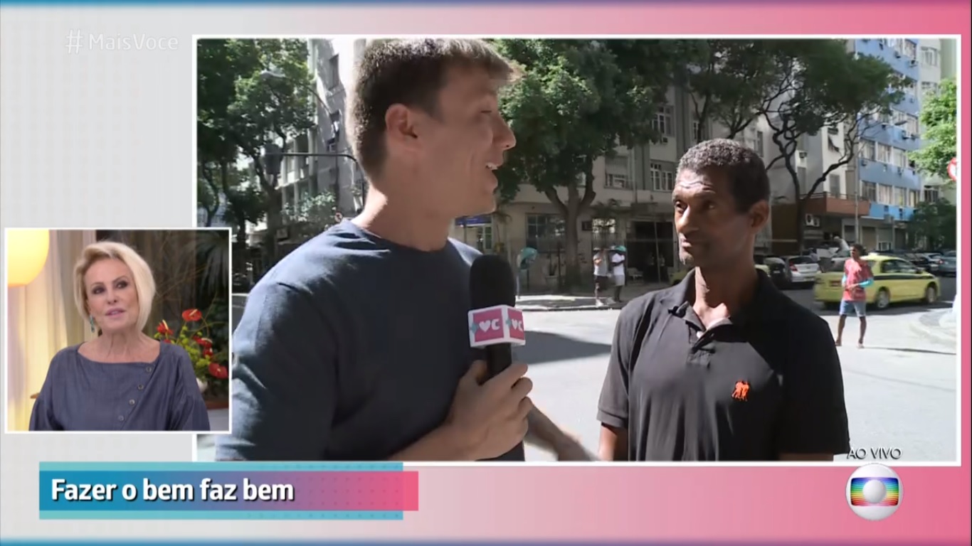 Homem que ajudou senhora durante temporal do Rio de Janeiro foi entrevistado no Mais Você