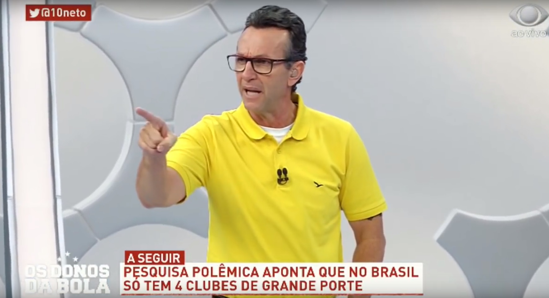 Neto no programa Os Donos da Bola (Reprodução)