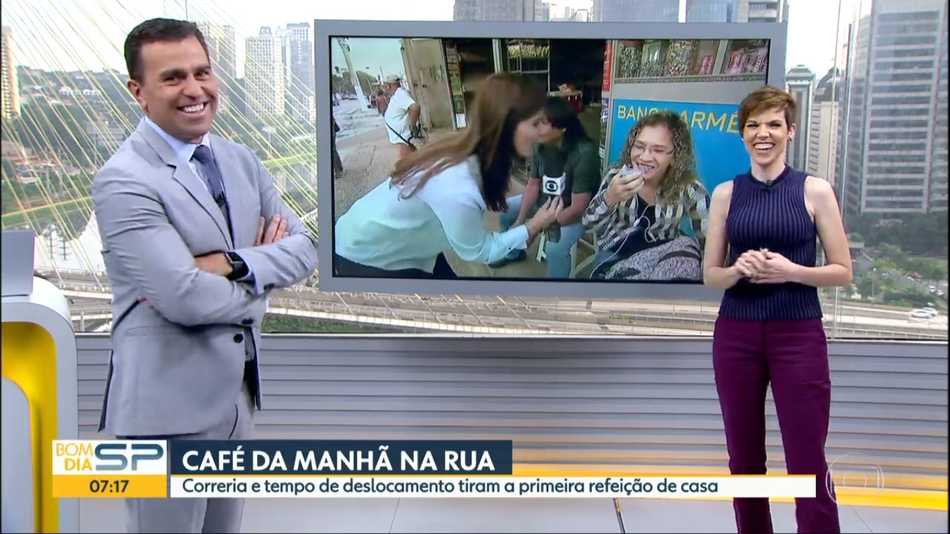 Rodrigo Bocardi relembrou no Bom Dia SP o café que tomou no Mais Você