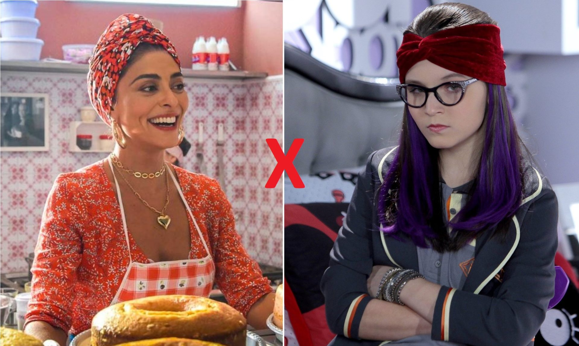 Juliana Paes e Larissa Manoela: dois lados do horário nobre (Divulgação / Globo / SBT)