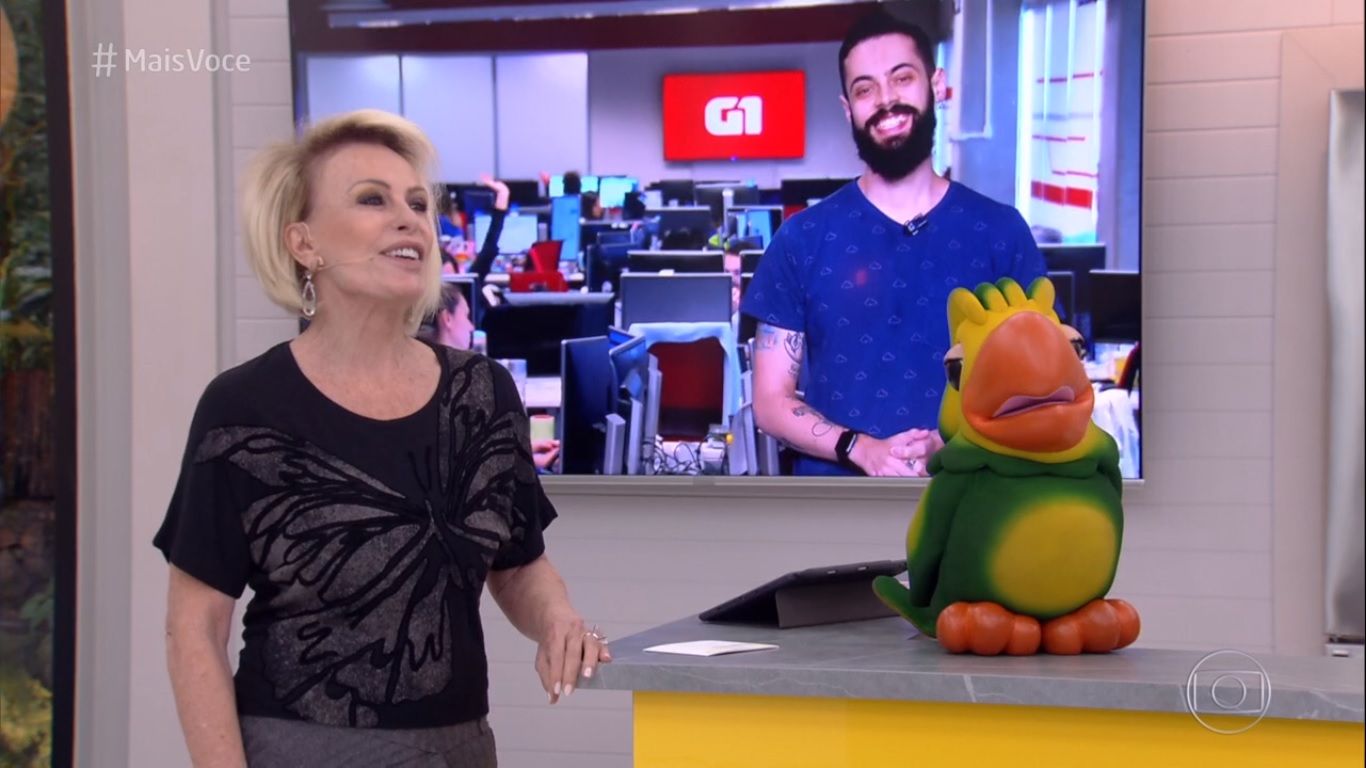 Ana Maria Braga, Louro José e Cauê Fabiano no Mais Você