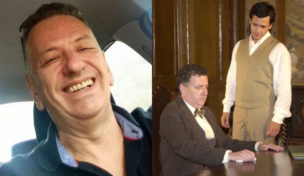 Fernando Petelinkar numa imagem recente e em Cabocla (2004) com Danton Mello