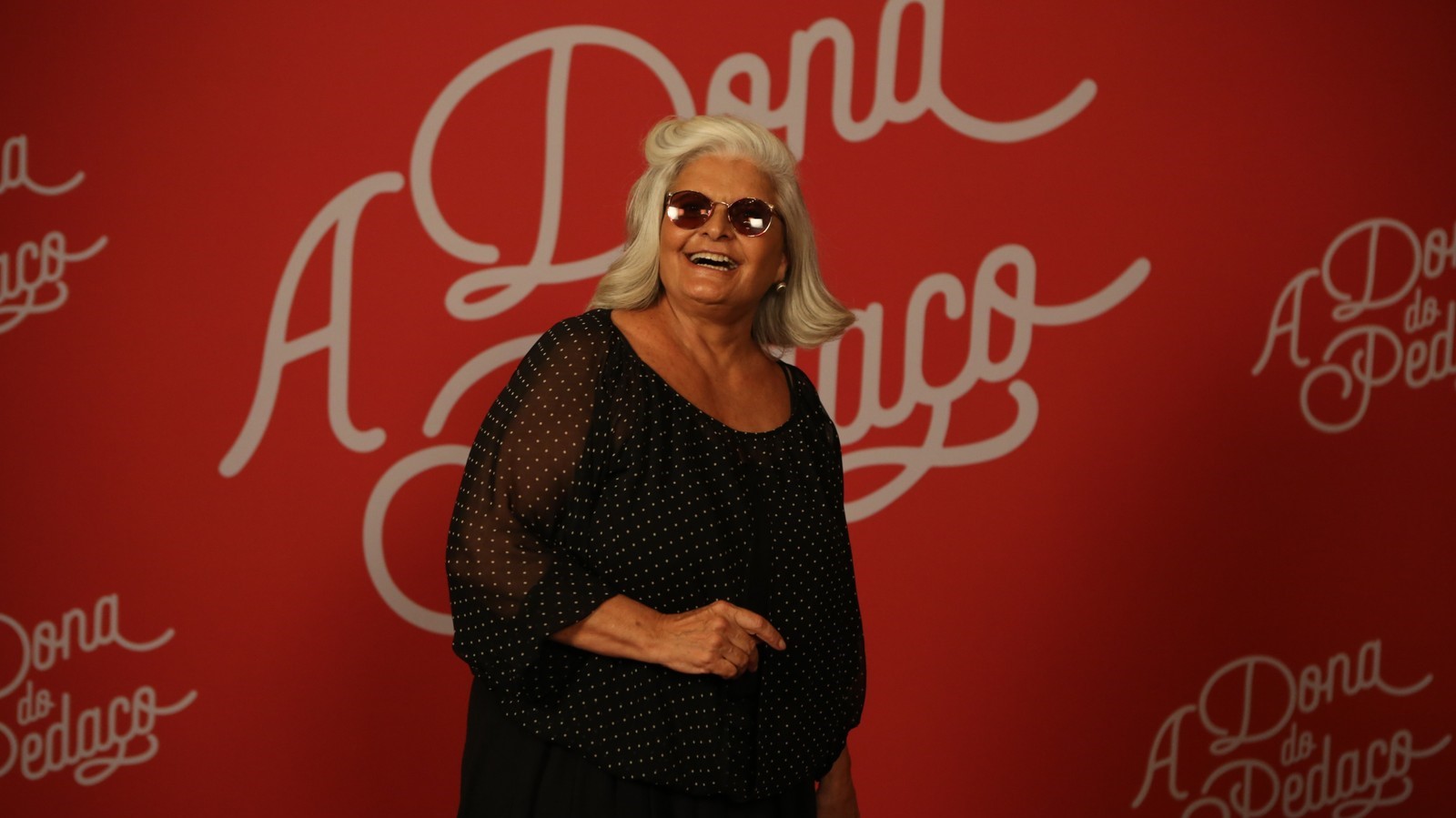 Jussara Freire no lançamento de A Dona do Pedaço