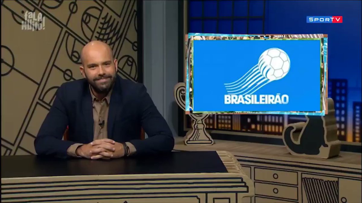 Lucas Gutierrez na apresentação do Fala Muito do SporTV