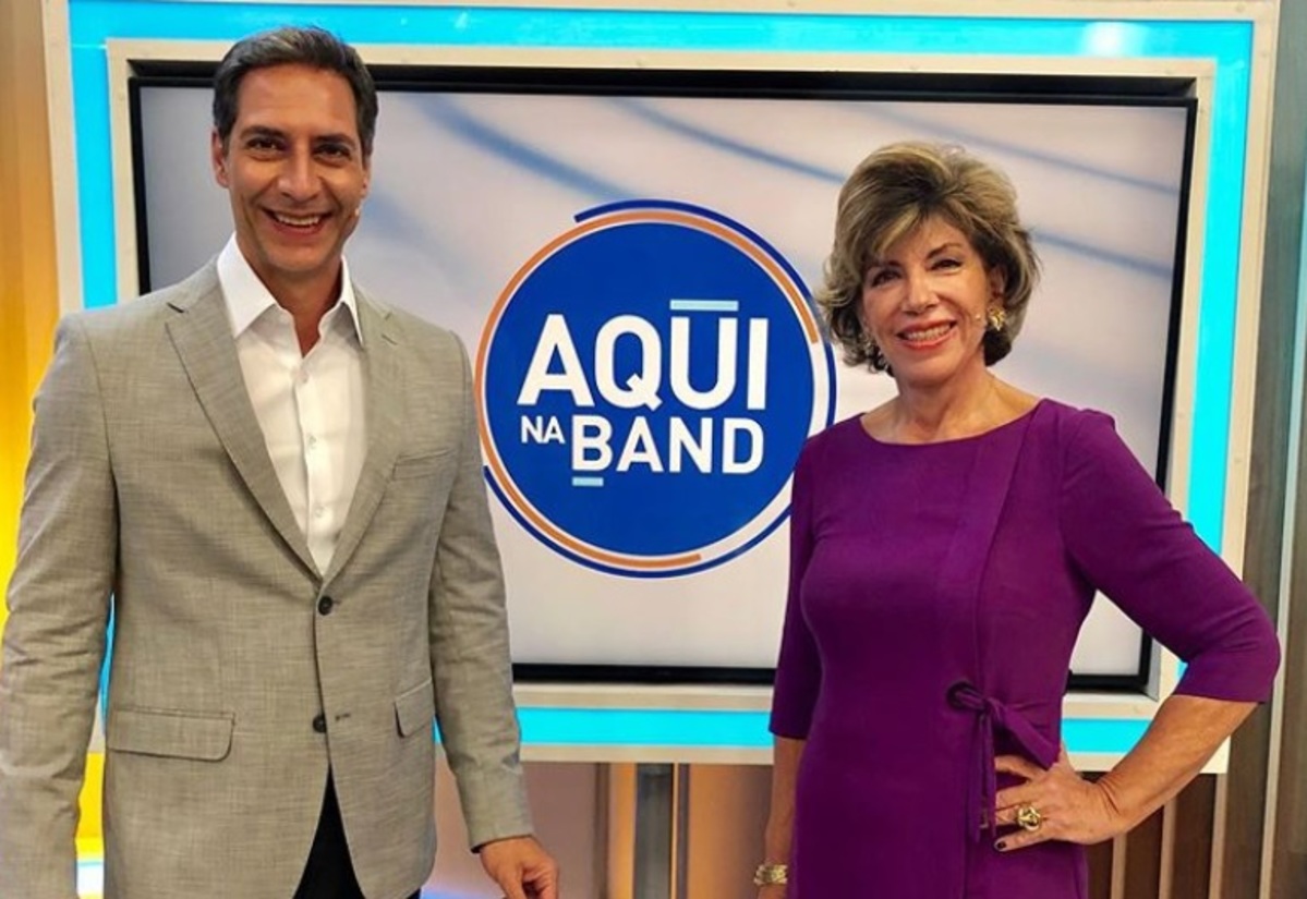 Luis Ernesto Lacombe e Silvia Poppovic, apresentadores do Aqui na Band