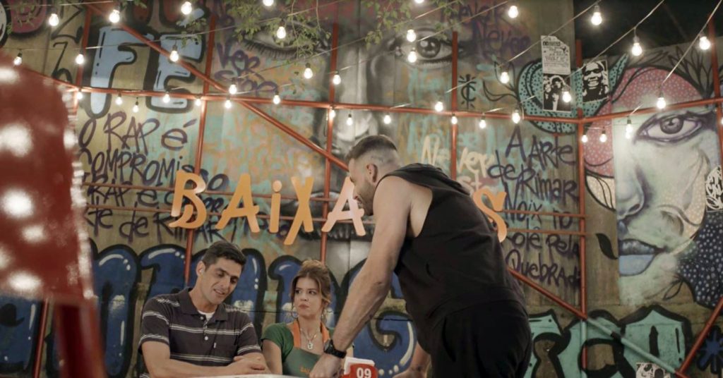 Madureira (Henri Castelli), Marco Rodrigo (Julio Machado) e Carla (Mariana Santos) em Malhação
