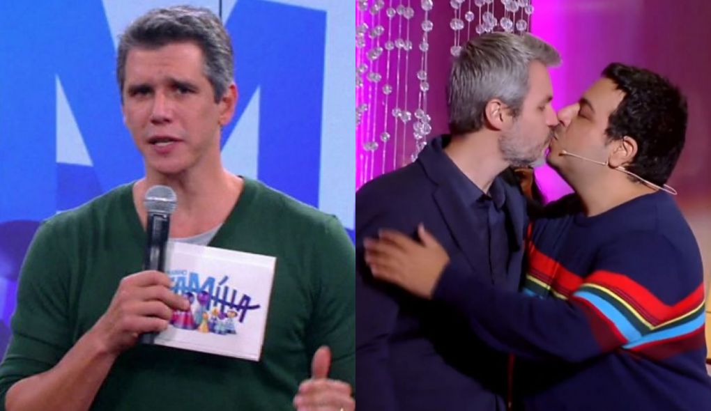 Marcio Garcia no Tamanho Família e Luis Lobianco com o marido, Lúcio
