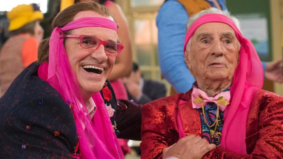 Marcos Caruso e Orlando Drummond, ambos como Seu Peru da Escolinha do Professor Raimundo