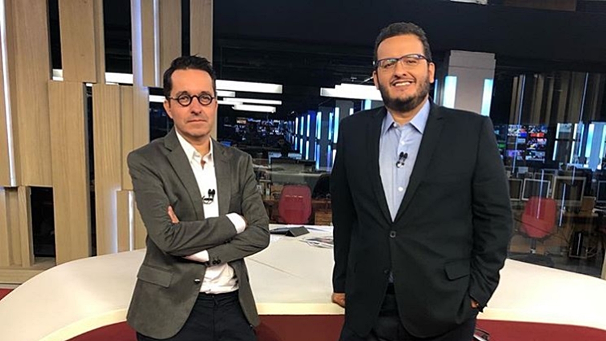 Mauro Soares e Julianao Dip após a apresentação do Café com Jornal da Band (Reprodução: Instagram)