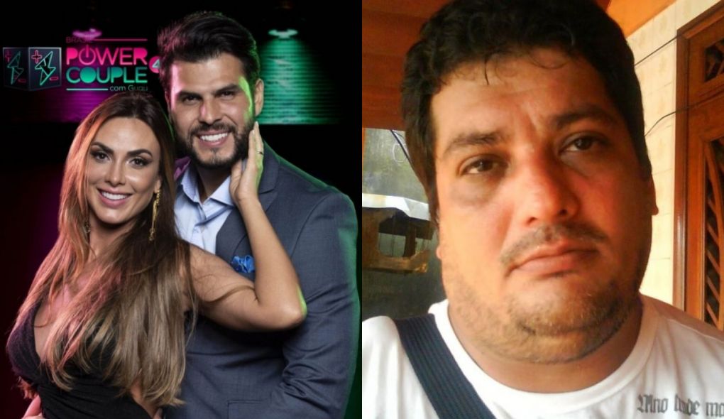 Nicole Bahls, Marcelo Bimbi, participantes do Power Couple, e Michel Bimbi, irmão de Marcelo