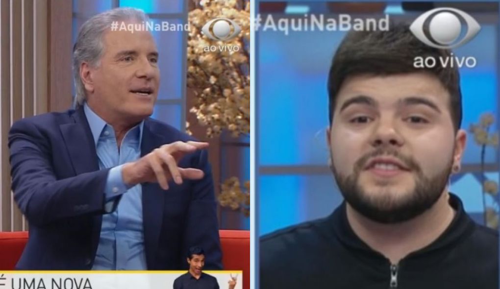 Roberto Justus e Nathan, o Nana Rude, no Aqui na Band