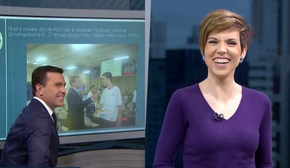 Rodrigo Bocardi e Gloria Vanique no Bom Dia SP