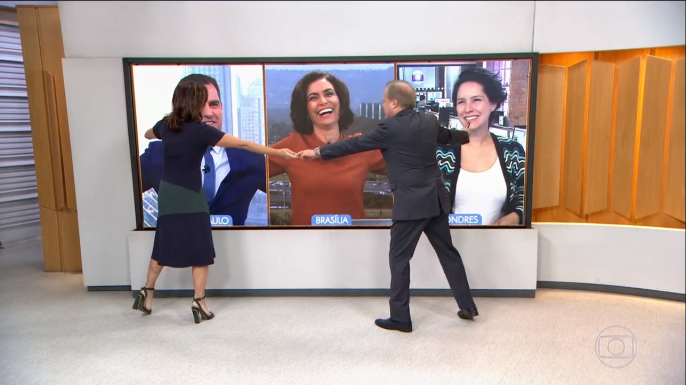 Rodrigo Bocardi organizou abraço coletivo no Bom Dia Brasil