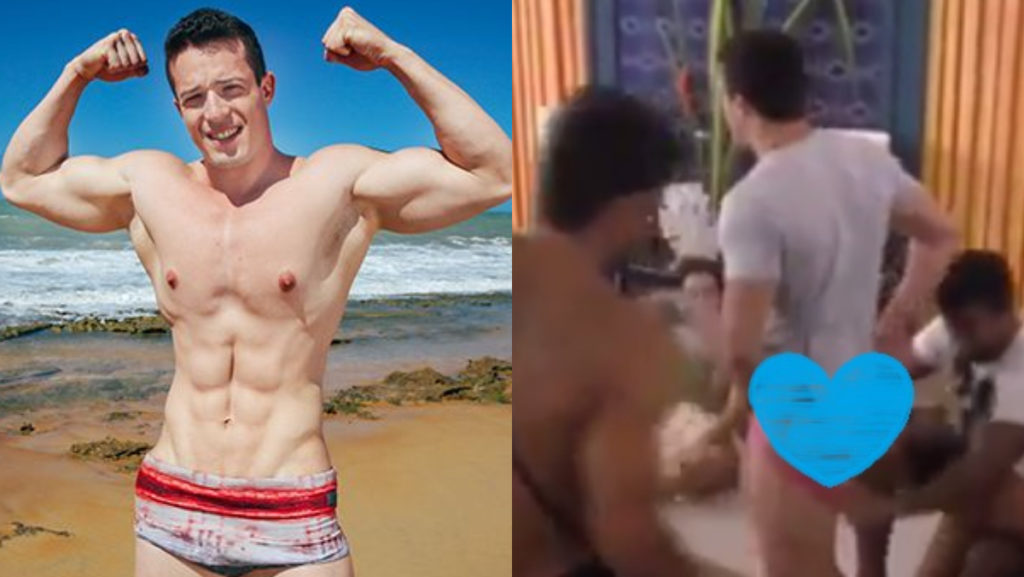 Alex Merencio mostra a bunda no programa