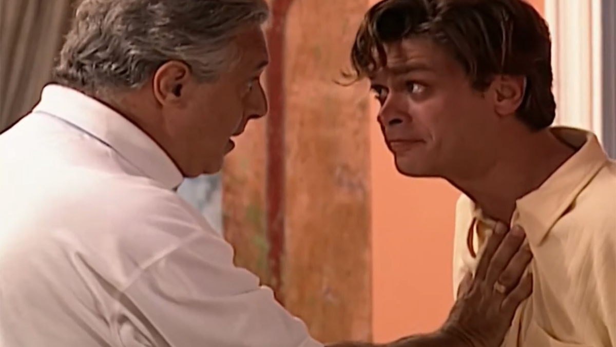 Atílio (Antônio Fagundes) e Marcelo (Fábio Assunção) em Por Amor