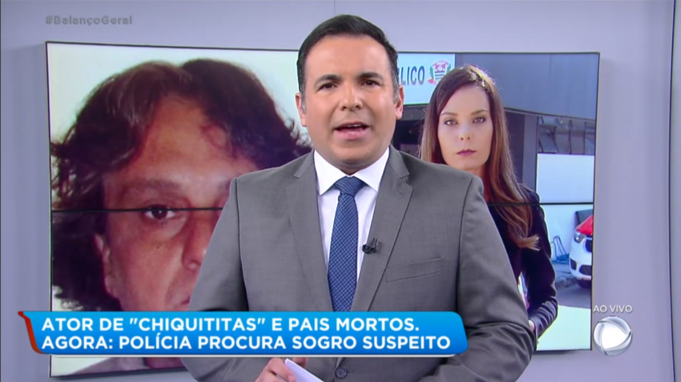 Reinaldo Gottino apresentando o jornal Balanço Geral SP