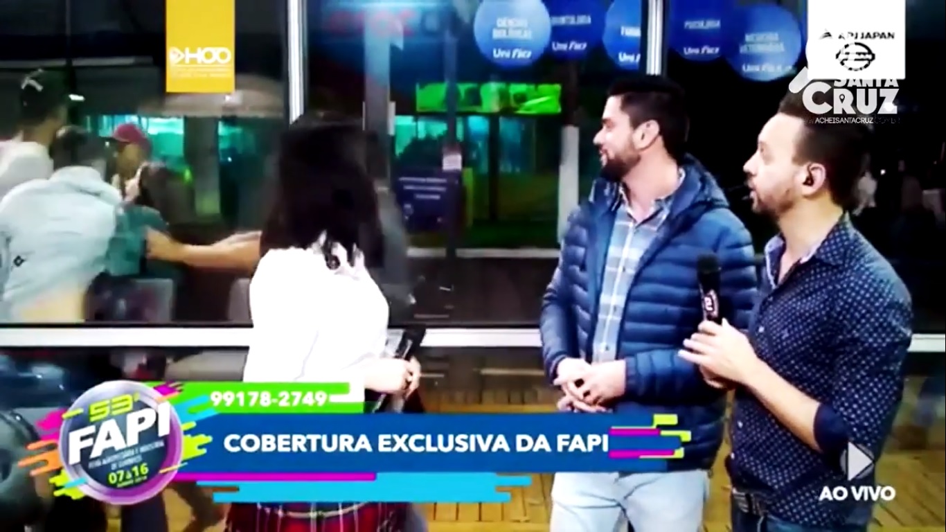 Briga interrompe entrevista de TV feita com prefeito
