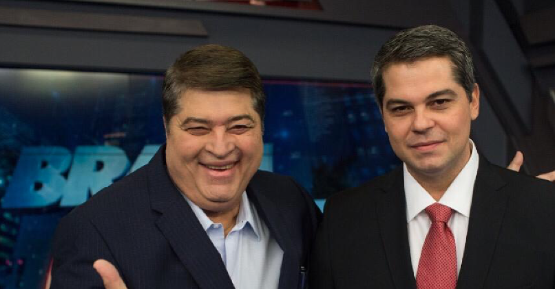 José Luiz Datena com seu filho, Vicente Datena: terceiro apresentador na família (Divulgação/Band)