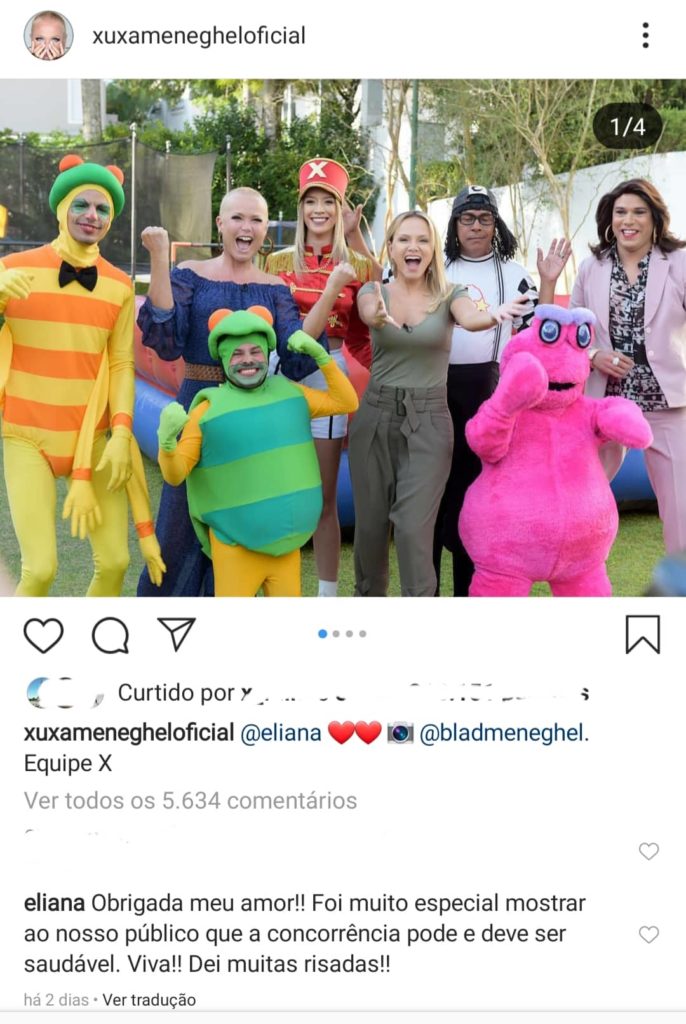 Eliana fez comentário em postagem de Xuxa Meneghel