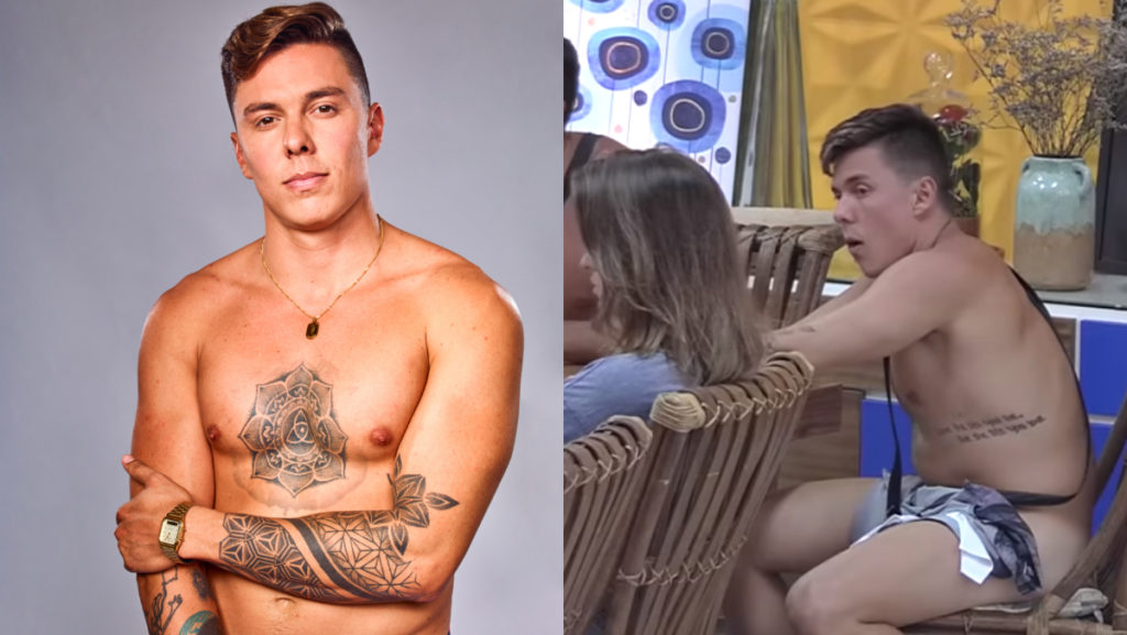 Gabriel fica nu na cozinha da atração