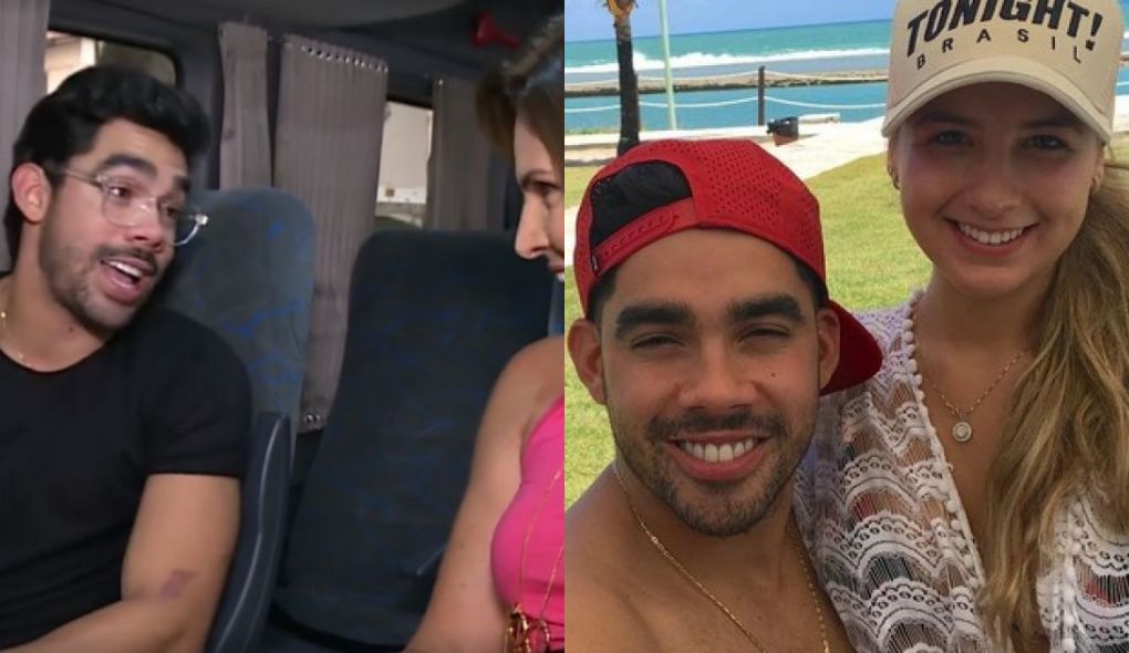 Gabriel Diniz com Laura Muller em quadro do Altas Horas e com a namorada, Karoline Calheiros