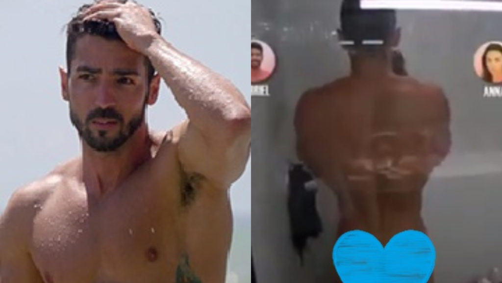 Gabriel Lago tomou banho nu no reality